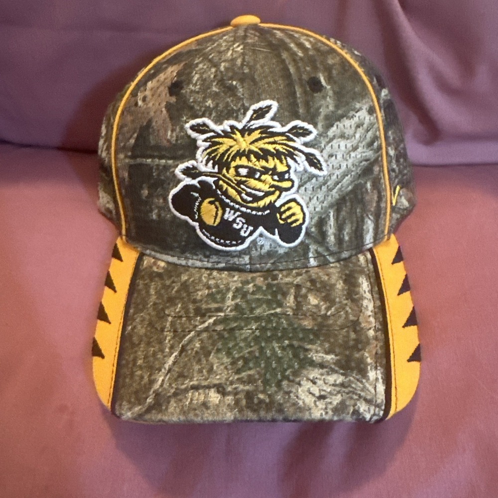 Wichita State University Shockers Cap WuShock mascot Embroidered On Camouflage